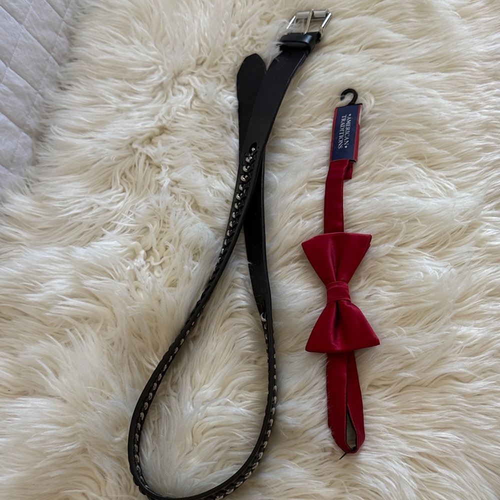 Rebecca Minkoff Black and Red Belt Set